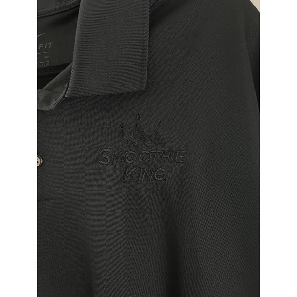 Nike Solid Black Golf Polo Uniform Work Shirt Smoothie King Size 3XL Collectible - Picture 3 of 5